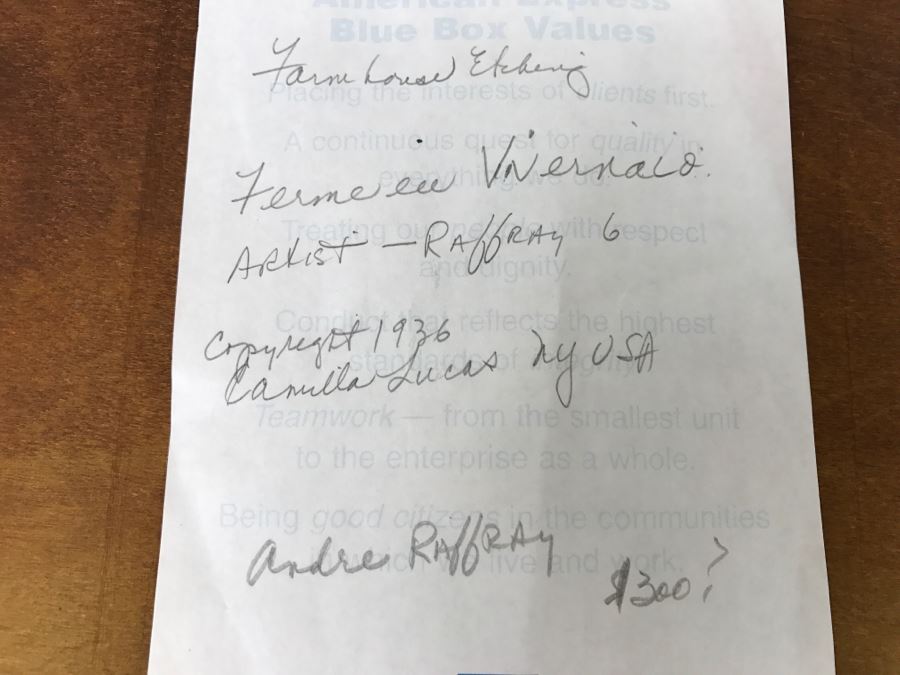 Original 1936 French Farmhouse Etching By Andre Raffray Laminated On Board [Photo 13]