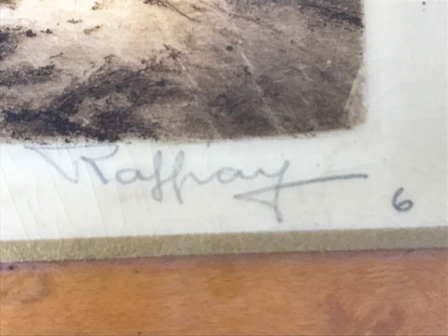 Original 1936 French Farmhouse Etching By Andre Raffray Laminated On Board [Photo 5]