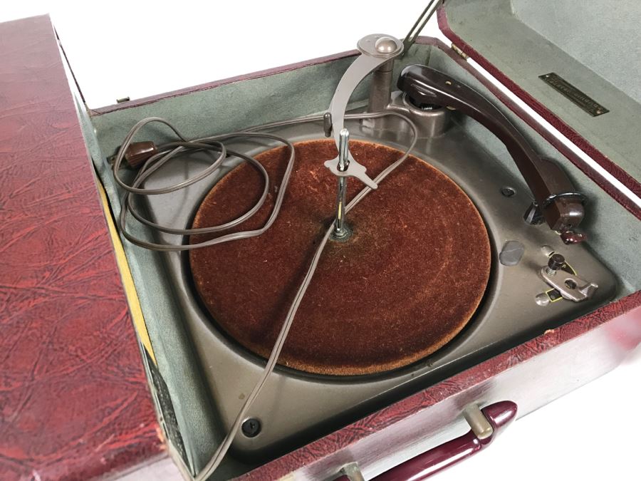 WORKING Vintage Webster Chicago Portable Tube Record Player Model 100621