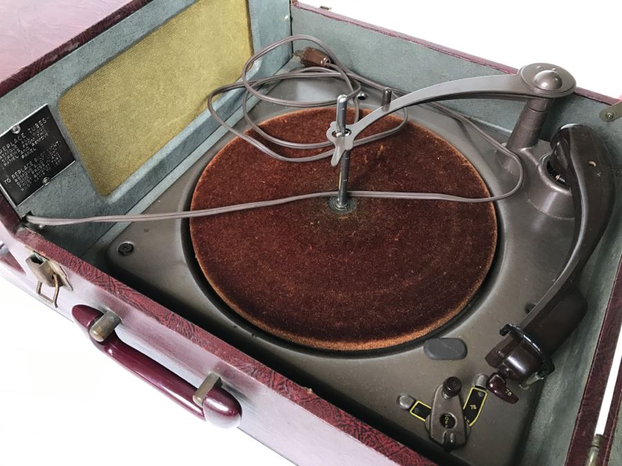 WORKING Vintage Webster Chicago Portable Tube Record Player Model 100621