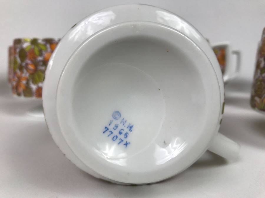 Set Of 9 Vintage 1966 Mid Century Footed Coffee Cups H.H. Holt Howard [Photo 7]