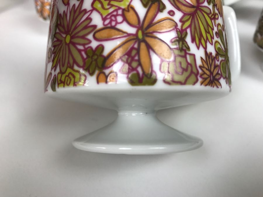 Set Of 9 Vintage 1966 Mid Century Footed Coffee Cups H.H. Holt Howard [Photo 10]