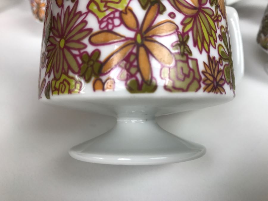 Set Of 9 Vintage 1966 Mid Century Footed Coffee Cups H.H. Holt Howard [Photo 9]