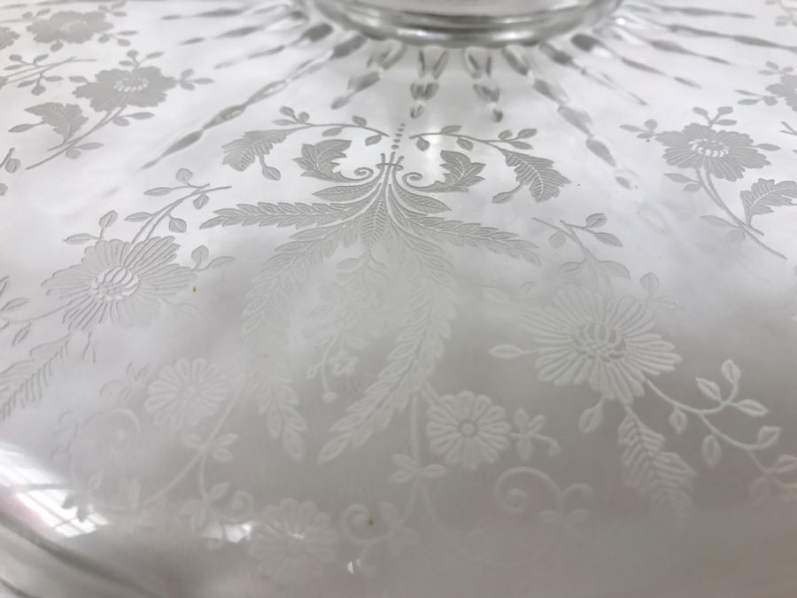 Frank M Whiting Sterling and Etched Glass Cake Stand [Photo 9]