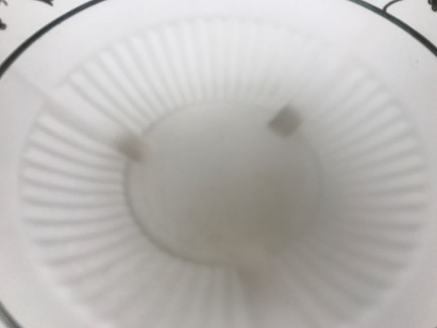 Vintage Frosted Footed Bowl And Plate With Center Handle With Silver Grape Patterns [Photo 3]