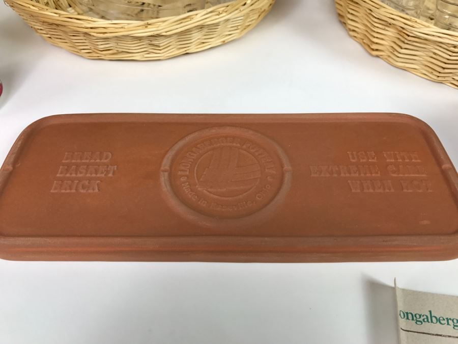 Longaberger Baskets Plus Bread Basket Brick For Keeping Bread Warm