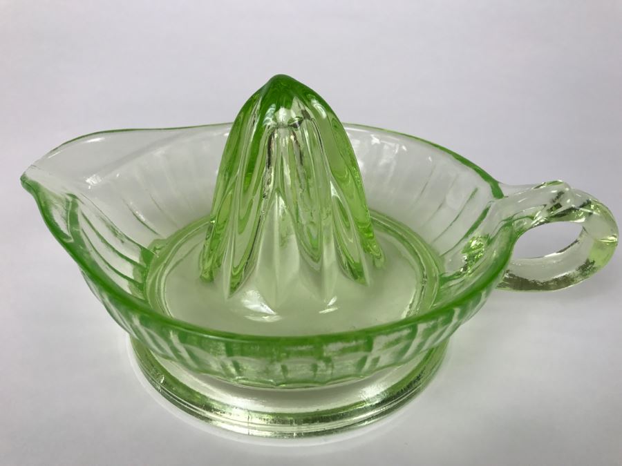 Vintage Vaseline Glass Juicer