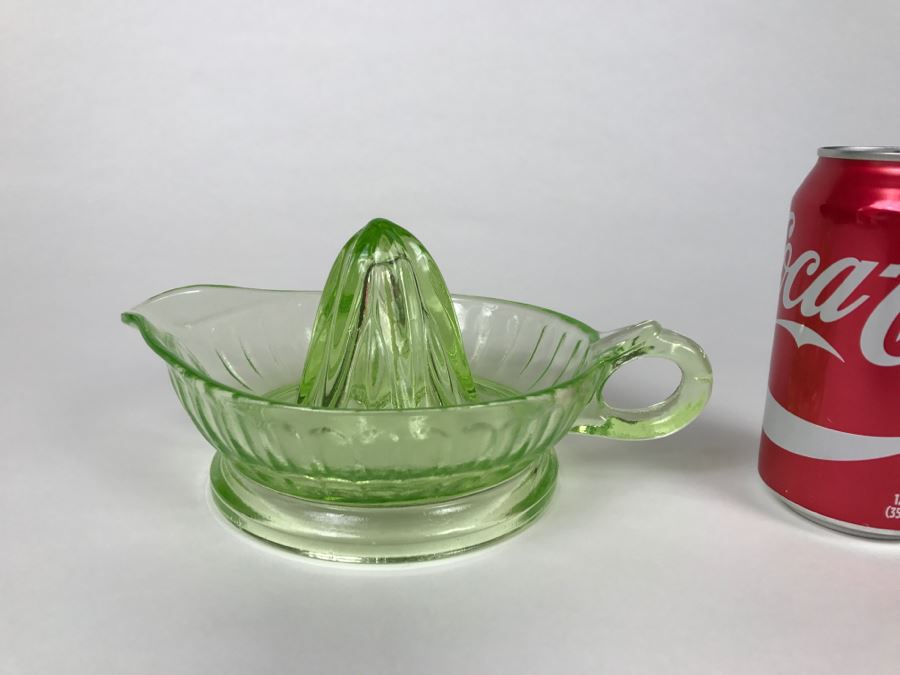 Vintage Vaseline Glass Juicer