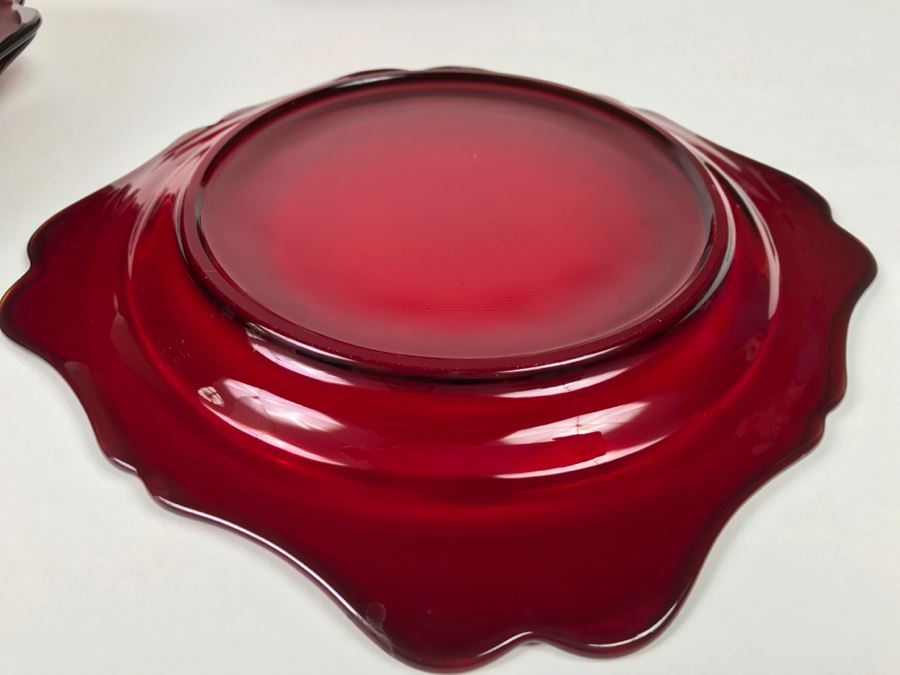 Large Collection Of Ruby Red Cups And Saucers, Serving Trays, Creamer And Sugar Sets And Plates [Photo 21]