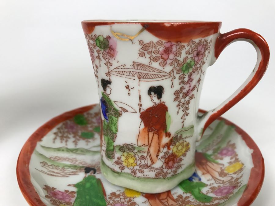 Vintage Japanese Chocolate Pot With Cup And Saucer [Photo 8]