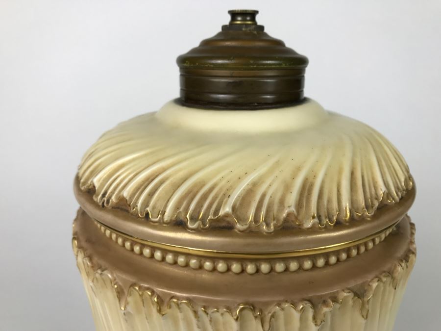 Vintage Royal Worcester Porcelain Vase Converted To Lamp (Not Working) [Photo 2]