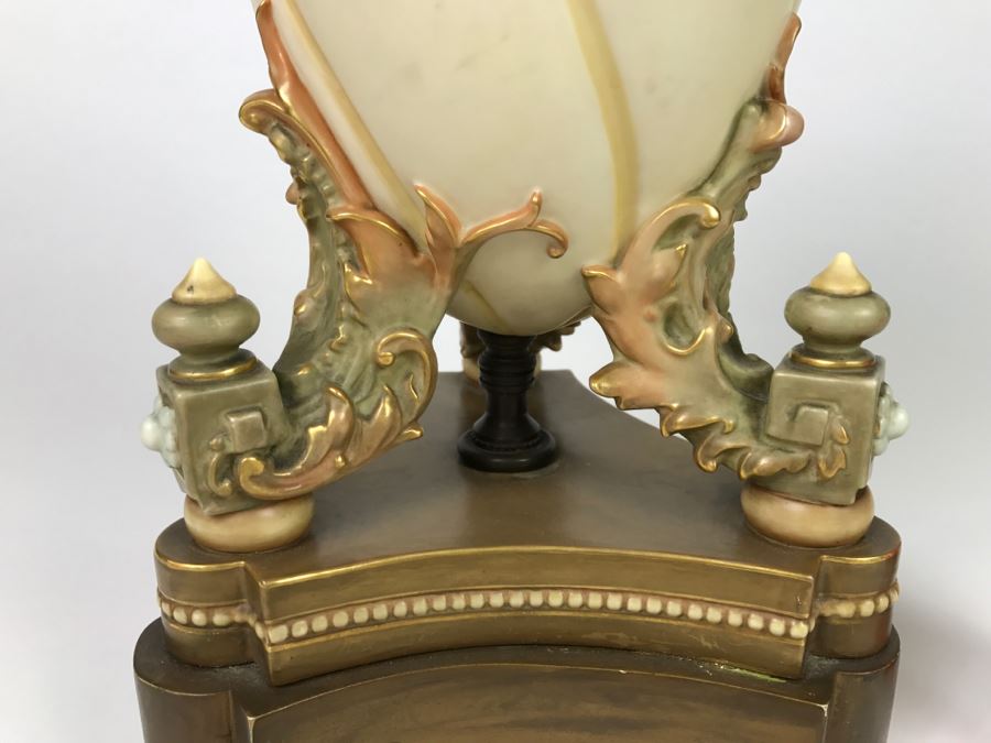 Vintage Royal Worcester Porcelain Vase Converted To Lamp (Not Working) [Photo 5]