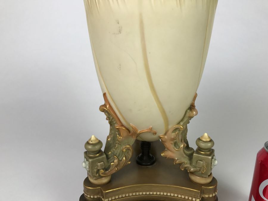 Vintage Royal Worcester Porcelain Vase Converted To Lamp (Not Working) [Photo 4]