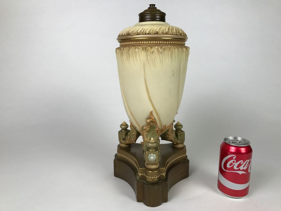 Vintage Royal Worcester Porcelain Vase Converted To Lamp (Not Working) [Photo 6]
