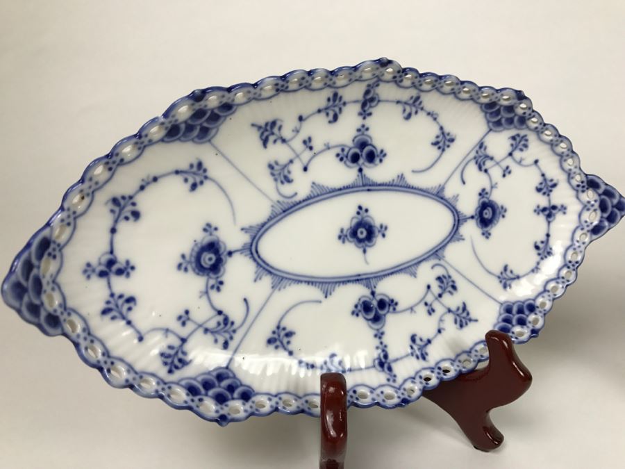 Bareuther Waldsassen German Footed Bowl, Royal Copenhagen Oval Bowl And Sevilla Fluted Hand Painted Plate [Photo 3]