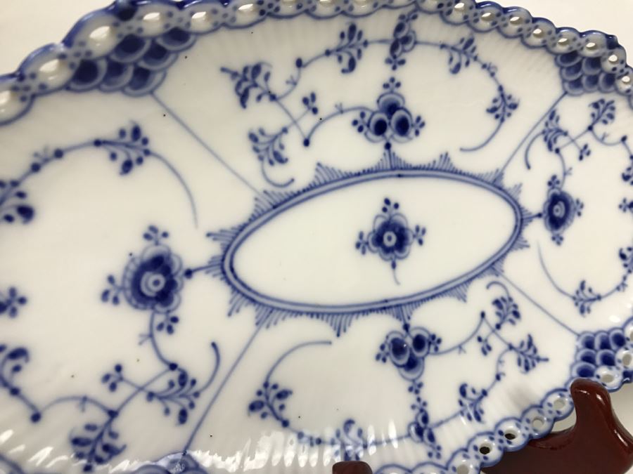 Bareuther Waldsassen German Footed Bowl, Royal Copenhagen Oval Bowl And Sevilla Fluted Hand Painted Plate [Photo 4]