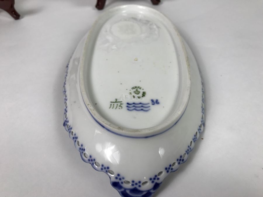 Bareuther Waldsassen German Footed Bowl, Royal Copenhagen Oval Bowl And Sevilla Fluted Hand Painted Plate [Photo 13]