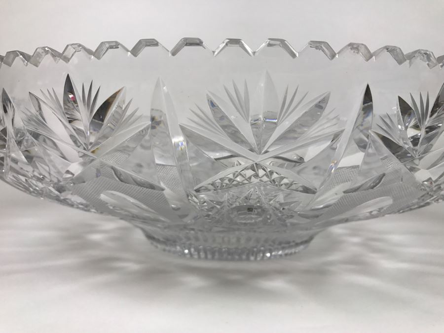 Large Czech Cut Crystal Bowl [Photo 9]