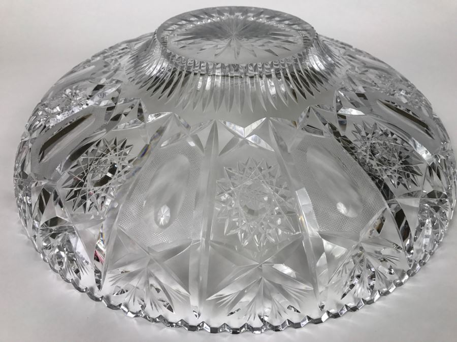 Large Czech Cut Crystal Bowl [Photo 13]