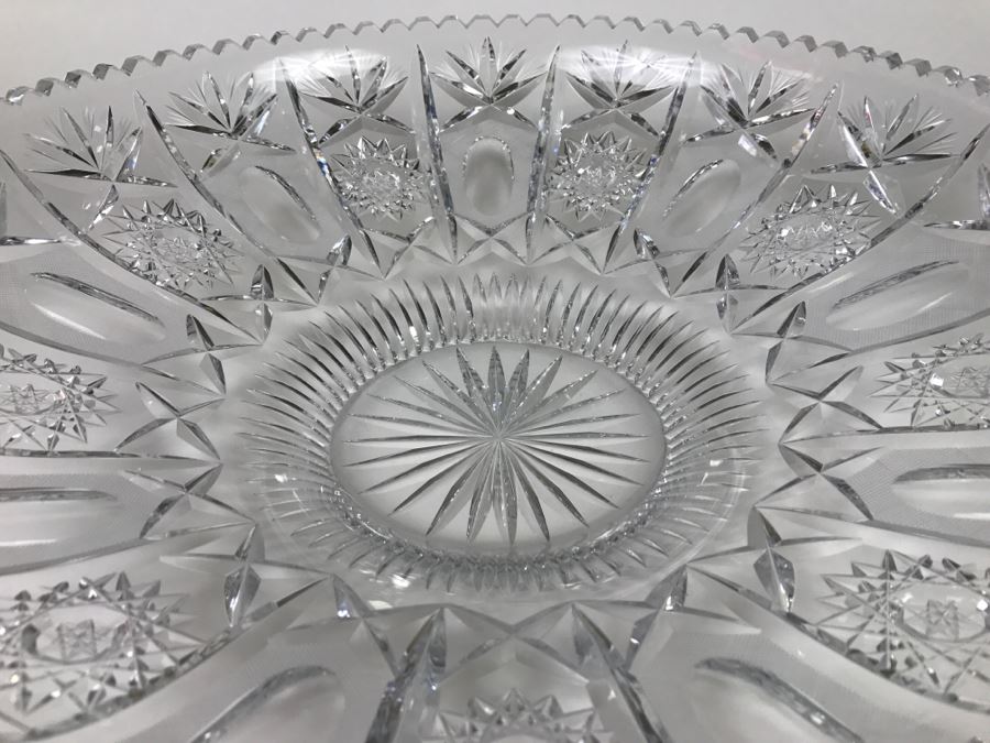 Large Czech Cut Crystal Bowl [Photo 4]