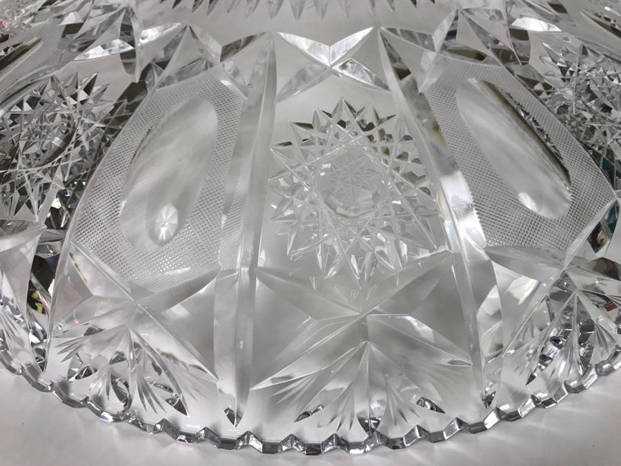 Large Czech Cut Crystal Bowl [Photo 12]