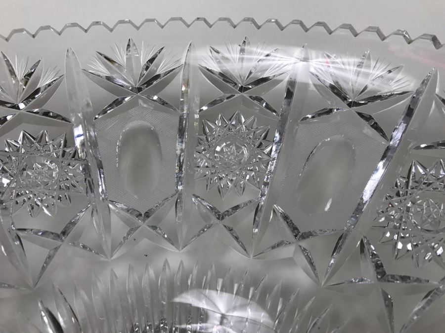 Large Czech Cut Crystal Bowl [Photo 7]