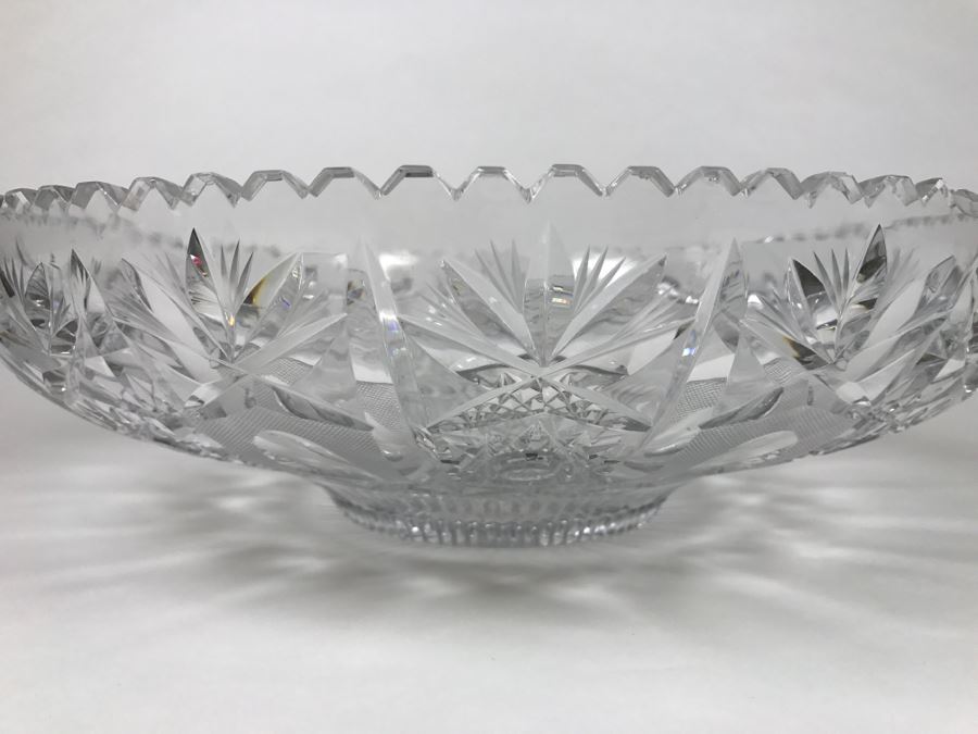 Large Czech Cut Crystal Bowl [Photo 6]
