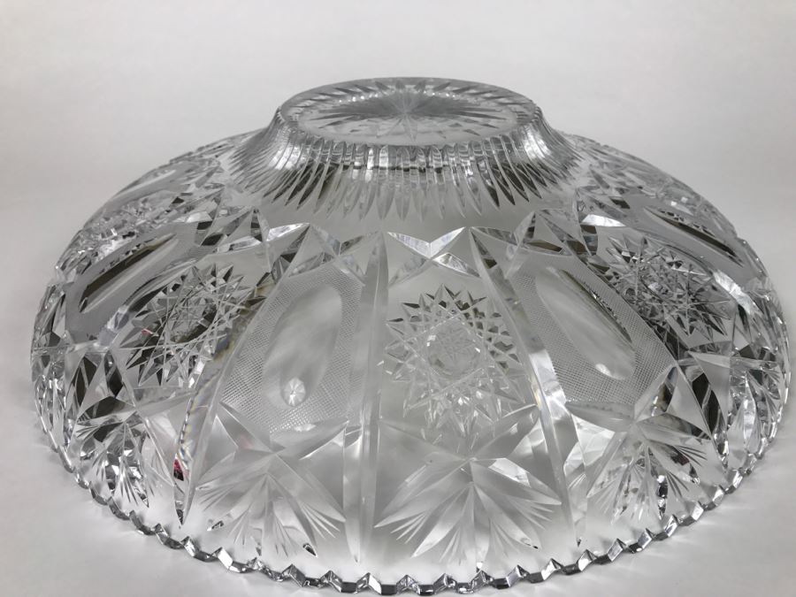 Large Czech Cut Crystal Bowl [Photo 11]