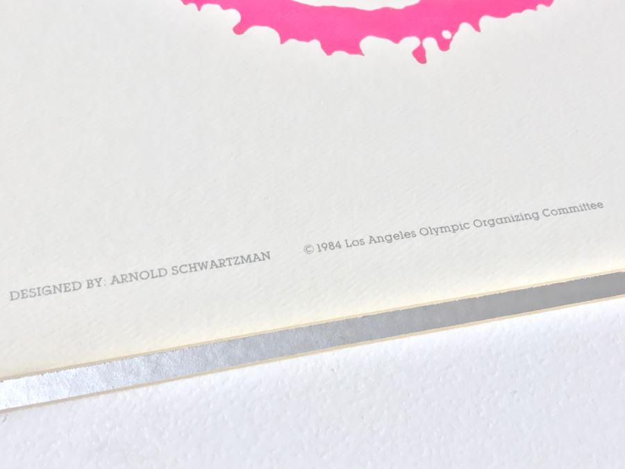 Hand Signed Arnold Schwartzman Poster From 1984 Olympics Personalized To Client In Frame [Photo 7]