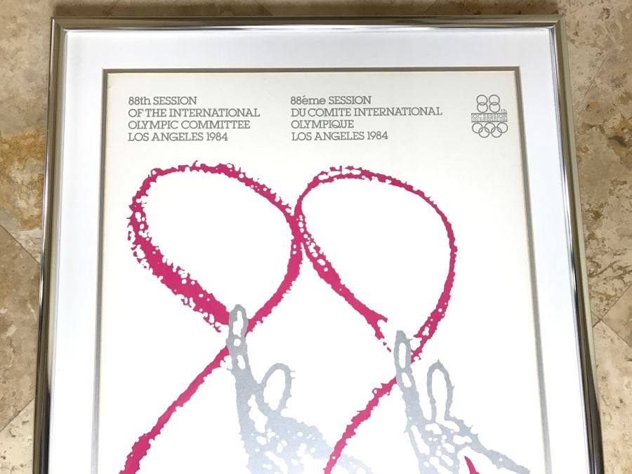 Hand Signed Arnold Schwartzman Poster From 1984 Olympics Personalized To Client In Frame [Photo 4]