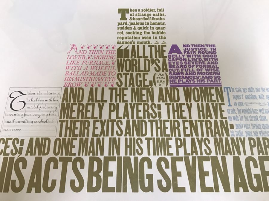 Hand Signed Arnold Schwartzman Poster Titled 'Seven Ages Of Man' Personalized To Client In Frame [Photo 6]