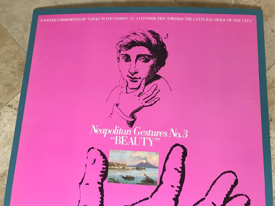 Hand Signed Arnold Schwartzman Poster Neapolitan Gestures No. 3 'BEAUTY' Personalized To Client In Frame [Photo 3]