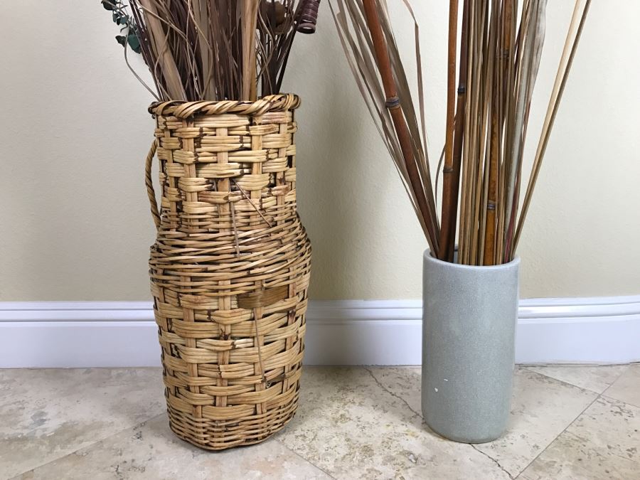 Pair Of Artificial Floral Arrangements With Vases [Photo 2]