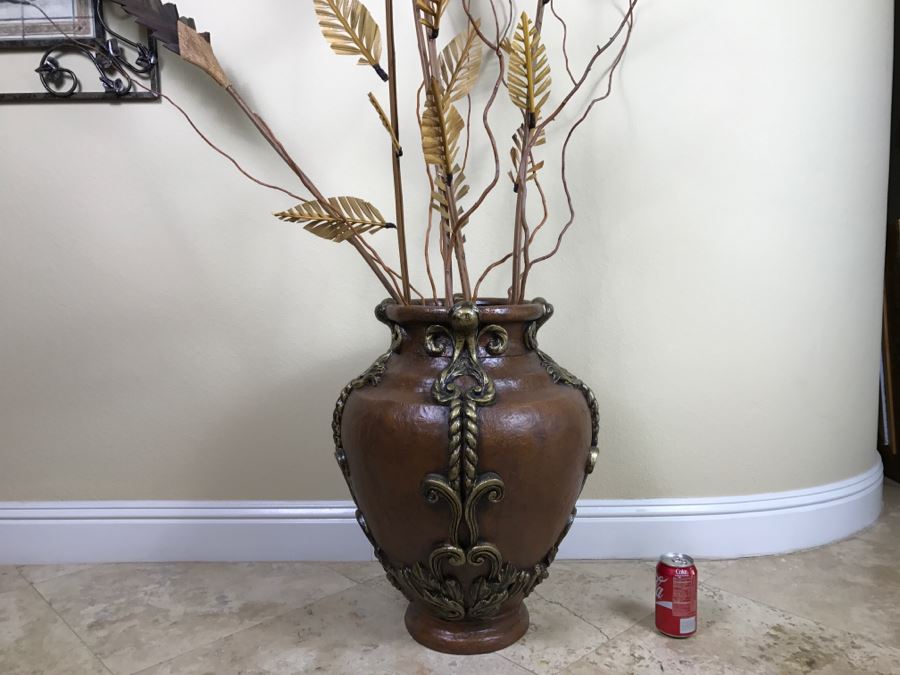Large Vase With Artificial Plants [Photo 1]
