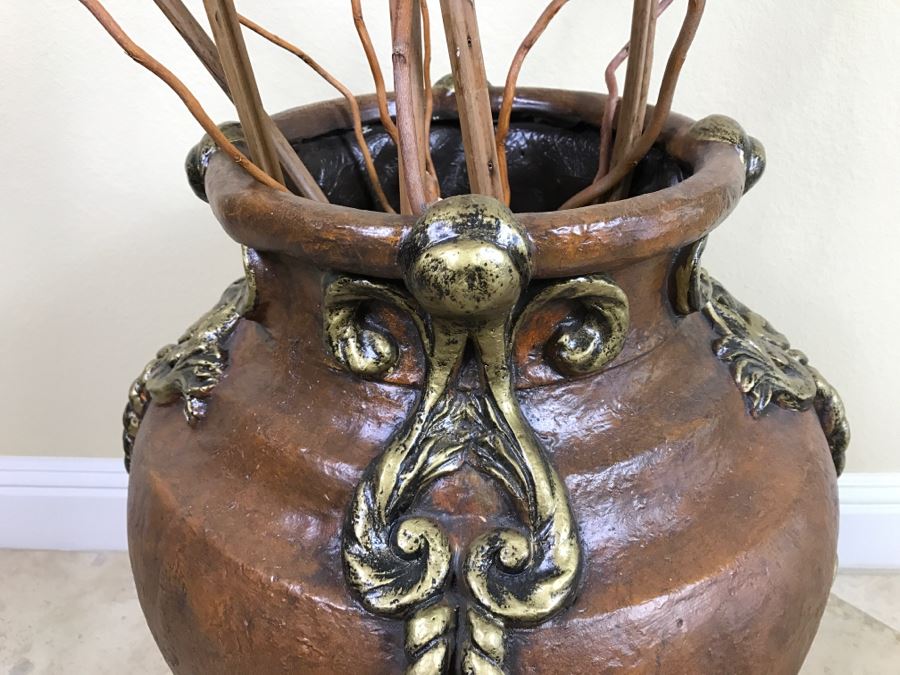 Large Vase With Artificial Plants [Photo 3]