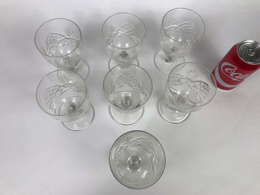 Set Of 7 Cut Crystal Water Goblets [Photo 7]