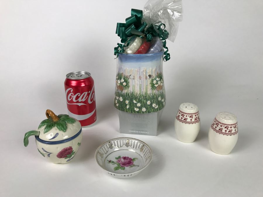 Lenox Sugar Bowl, Candle, Bowl And Salt & Pepper Shakers [Photo 1]