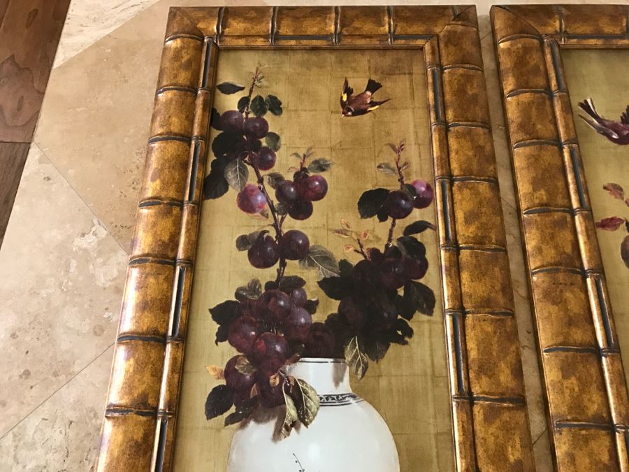 Pair Of Decorative Hollywood Regency Style Prints In Gilt Frames [Photo 3]