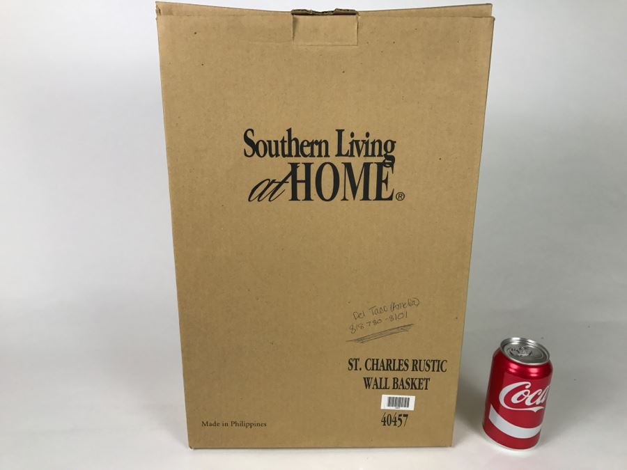 Southern Living At Home Rustic Wall Basket New In Box [Photo 2]