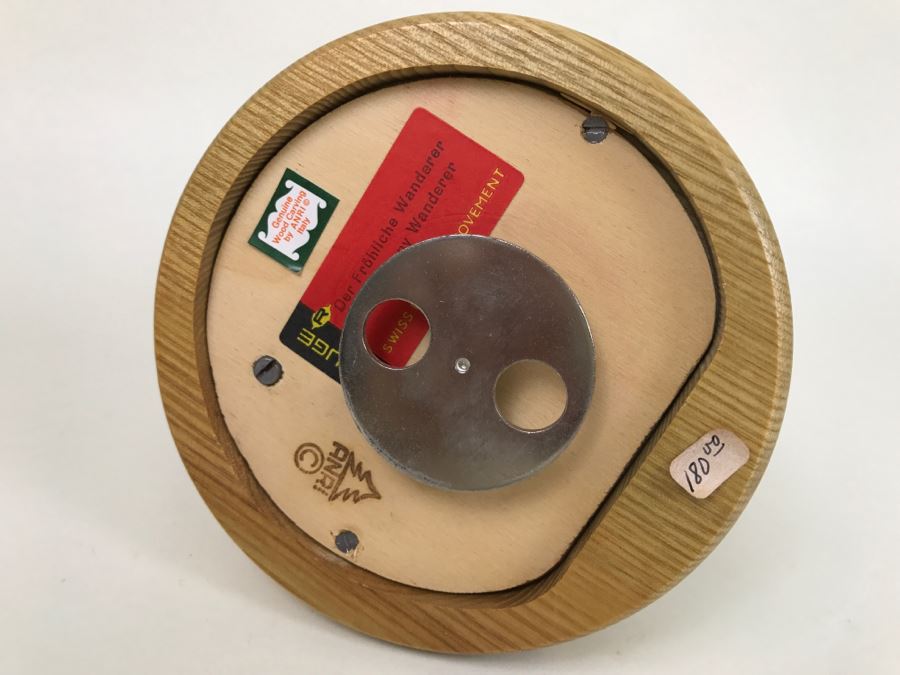 Vintage Genuine Wood Carving By ANRI Italy Music Box The Happy Wanderer Reuge Working [Photo 11]