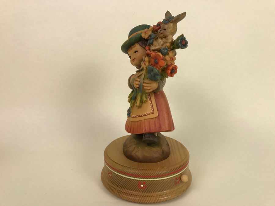 Vintage Anri Reuge Ferrandiz 'Flower Girl - Colour My World' Music Box [Photo 8]