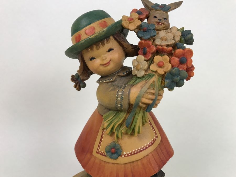 Vintage Anri Reuge Ferrandiz 'Flower Girl - Colour My World' Music Box [Photo 6]