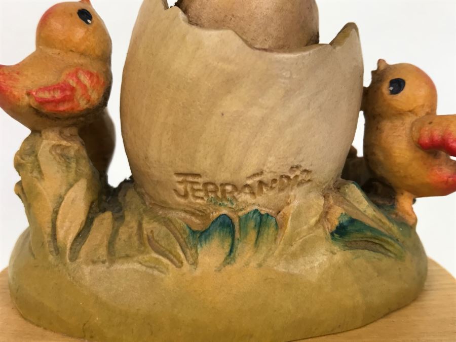 Vintage Anri Reuge Ferrandiz 'Bornfree' Baby Hatching From Egg Music Box [Photo 2]