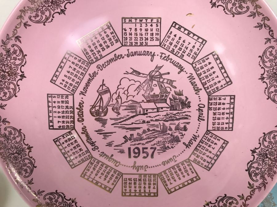 Collection Of Vintage 1950's Pastel Taylor Smith Taylor Calendar Plates Pebbleford Lu-Ray [Photo 3]