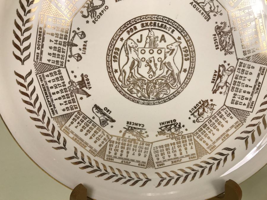 Vintage 1953 Calendar Plate Debutante By Homer Laughlin Zodiacs [Photo 4]