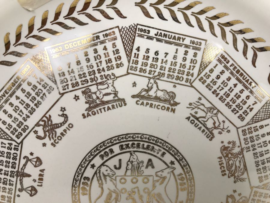 Vintage 1953 Calendar Plate Debutante By Homer Laughlin Zodiacs [Photo 3]