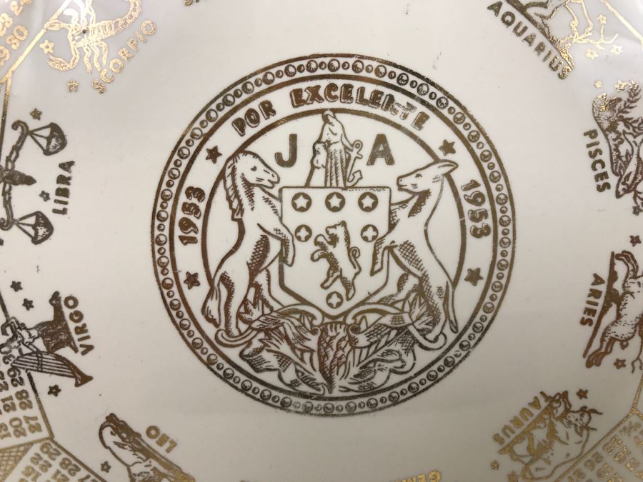 Vintage 1953 Calendar Plate Debutante By Homer Laughlin Zodiacs [Photo 2]