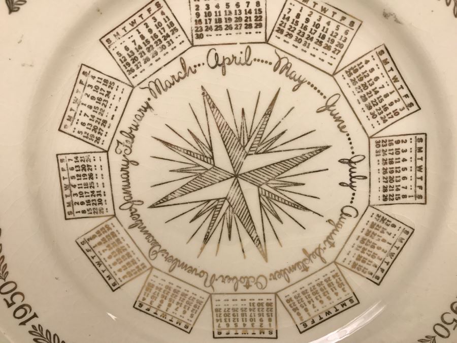 Vintage 1950 Calendar Plate [Photo 3]