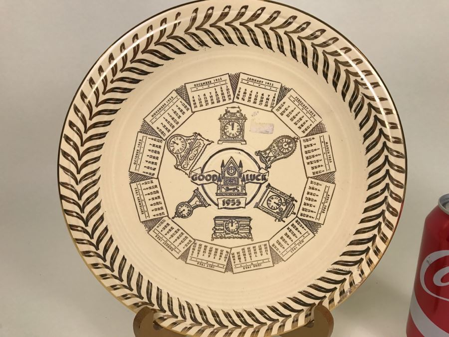 Vintage 1955 Genuine Fiesta Ware Good Luck Calendar Plate [Photo 4]