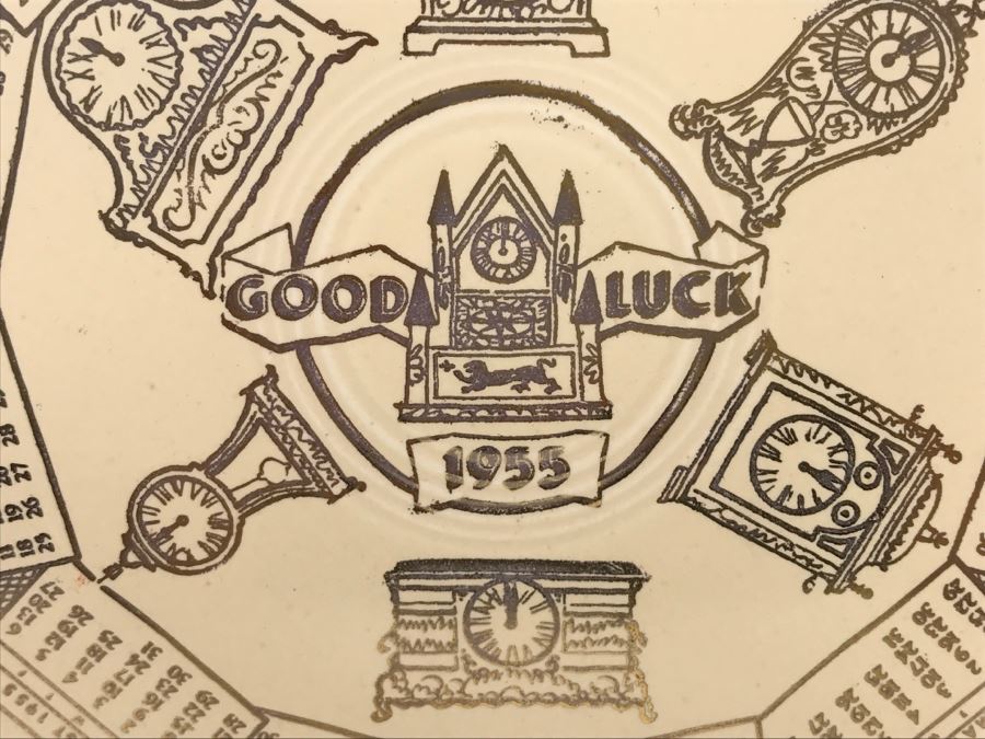 Vintage 1955 Genuine Fiesta Ware Good Luck Calendar Plate [Photo 6]